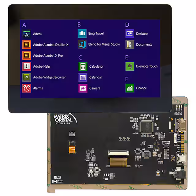 HTT70G-TPC-BLM-B0-H5-CH-VPT Matrix Orbital  Modules d'affichage - LCD OLED Graphic